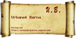 Urbanek Barna névjegykártya