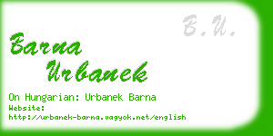 barna urbanek business card